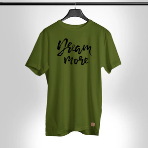 T-shirt blanc en coton pour homme Dream More, manches courtes, col rond, décontracté, imprimé sérigraphié, jersey tricoté, respirant, séchage rapide, coupe classique - Product Image 3