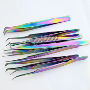 My Lash tool Pince à cils à pointe en fibre personnalisée Pincettes à cils volumiques Pince à cils à pointe en fibre Tech Pince à cils à 90 degrés pour l'extension des cils - Product Image 1