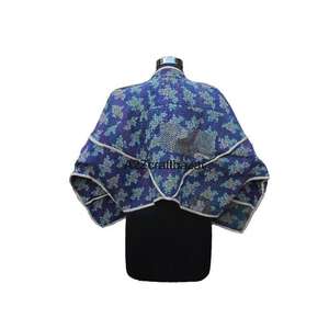 Chaqueta Gudari Hecha a Mano para Mujer, Algodón Estándar, Estilo Indio Kantha, Multicolor, Vintage, 100% Puro, Étnico, Ecológico, Primavera - Product Image 6