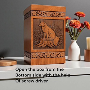 Woodland Fox Cremation Urn | Personalized Rosewood <b>Memorial</b> <b>Keepsake</b> <b>Memorial</b> <b>Keepsake</b> by AYAANS - Product Image 4