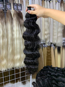 Extensions de cheveux en vrac ondulés profonds prix usine couleurs naturelles cheveux bruts humains vietnamiens toutes les cuticules alignées - Product Image 2