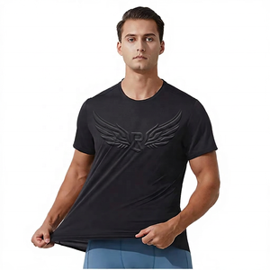 T-shirt à manches courtes pour homme, col rond, motif à pois, respirant, tricoté, coupe classique, vêtements décontractés, 100% polyester - Product Image 2