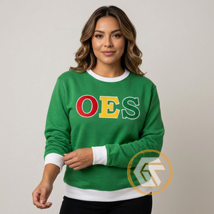 Sudadera Ecológica de Felpa para Mujer, Cuello Redondo, Color Verde, Corte Regular, Manga Larga, Tejido de Algodón, para Otoño e Invierno - Product Image 4