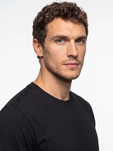 Men's O-Neck <b>T</b>-<b>Shirt</b> 100% Cotton Regular Fit Solid <b>Black</b> Casual Jersey Knit Short Sleeve <b>Plain</b> Dyed - Product Image 2