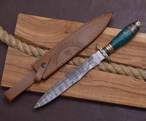 Nouvelle édition de couteau de survie artisanal, couteaux Dogger en acier Damas avec manche en résine, meilleur couteau de chasse de collection, couteau à lame fixe - Product Image 5