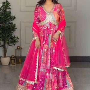 Mujeres Especial Nuevo Aliya-Vestido de Corte-Conjunto Pent Dupatta Totalmente Cosido Listo Para Usar - Product Image 6