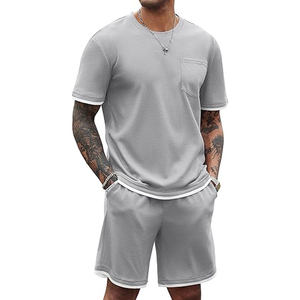 Custom Mens Cotton Set Manufacturer Cargo Shorts T Shirt Summer OEM Private Label <b>Bulk</b> - Product Image 1