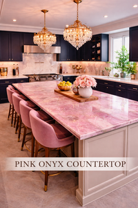 Luxury Pink Marble Kitchen Island Countertop with Gold Veins Custom Size Handmade Modern Dining Table <b>Top</b> - Product Image 5