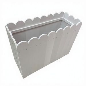 Customizable Eco-Friendly Durable Lightweight Modern White Rectangular PVC Vinyl Coated QYT-Planter Box05 <b>Artificial</b> <b>Flower</b> - Product Image 1