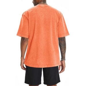 เสื้อยืดคอกลมแขนสั้นทรงปกติสำหรับผู้ชาย คุณภาพสูง ผ้าฝ้าย 100% แขนเสื้อแบบแร็กแลน สไตล์สตรีทแวร์ สีพื้น น้ำหนัก 270 กรัม พร้อมโลโก้ด้านหน้า - Product Image 4