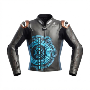 Denork Mens Cowhide Leather Windproof <b>Racing</b> <b>Jacket</b>/Chaqueta MotoCP Style CE Level 2 Armor Motorcycle Track Riding Protective - Product Image 1