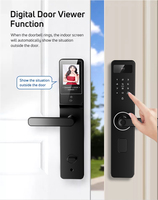 Serrure intelligente avec caméra, serrure de porte à empreintes digitales, serrure numérique étanche avec vidéo pour appartement, hôtel, maison, accès sans clé