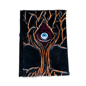 Handmade Leather Grimoire Journal, Tree of Life & Evil Eye Embossed Spell <b>Book</b>, <b>Hocus</b> <b>Pocus</b> Inspired Gothic <b>Book</b> of Shadows - Product Image 1