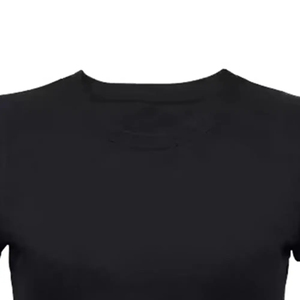T-shirt à manches courtes col rond noir pour femme, 100 % coton jersey, coupe classique, couleur unie, respirant, à porter toute l'année - Product Image 3