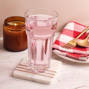 แผ่นรองแก้วหินอ่อนหรูหราฝังทองเหลือง งานฝีมือประดับโต๊ะหิน - Product Image 1