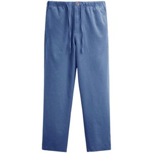 Pantalon en lin léger pour homme, taille élastique, coupe droite décontractée, couleur unie, pantalon d'été avec poches, tissu respirant tissé - Product Image 2