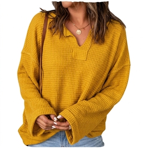<b>Women</b> Soft Cotton Fleece <b>Sweatshirt</b> Crew <b>Neck</b> Relaxed Fit Long Sleeve Custom Logo Everyday Pullover - Product Image 3