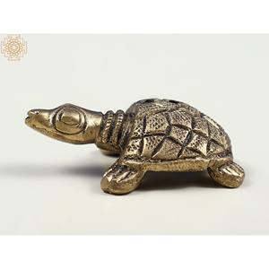 Estatuilla de tortuga de latón de 1 pulgada hecha a mano, pequeño artículo de decoración para el hogar - Product Image 3