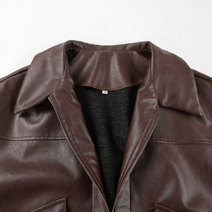 Chaqueta de Cuero Genuino para Mujer, Transpirable, Personalizada al por Mayor, con Logotipo Bordado, Estilo Motero, Ropa Exterior de Moda para Motocicleta, OEM - Product Image 4