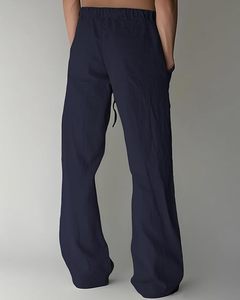 Men's Navy Blue Cotton Sweatpants Elastic Waist Drawstring Casual <b>Pants</b> with Side Pockets Lightweight <b>Summer</b> Wear - Product Image 3