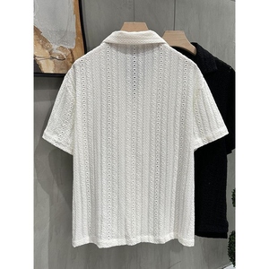 เสื้อเชิ้ตผู้ชายสไตล์วินเทจ คอเหลี่ยม ผ้าไหมน้ำแข็ง ระบายอากาศ แขนสั้น ใส่สบาย ซักเครื่องได้ ไม่ต้องรีด - Product Image 3