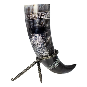 Nuevo Producto FAIZA CRAFT, Cuerno Vikingo para Beber con Soporte, Capacidad de 300 ml, Hecho a Mano, Ecológico y a Prueba de Fugas, Uttar Pradesh - Product Image 4