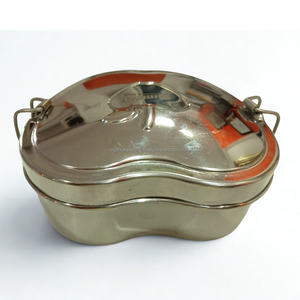 Luxury <b>Adult</b> Stainless Steel <b>Lunch</b> <b>Box</b> 2 Compartments Leak Proof High Quality Metal Easy to Carry Lightweight Lower Price - Product Image 3