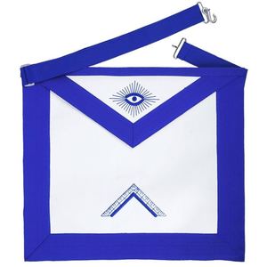 Tablier d'officier de Loge Bleue Maçonnique, bleu roi, de qualité supérieure, pour la cérémonie de la Loge, tenue maçonnique de prestige - Product Image 1