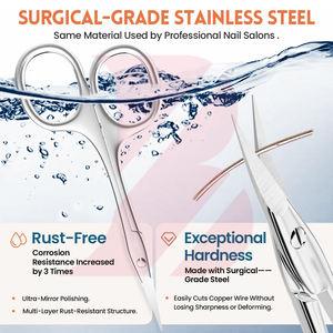 Tijeras para Cutículas Grandes con Anillo para Dedos, Tijeras de Manicura Profesionales de Acero Inoxidable para Eliminar Piel Muerta, Pedicura - Product Image 5