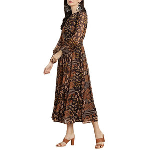 Women Printed Frock Beautiful <b>Dress</b> Modern Printed Pattern Comfortable Breathable Material For Women - Product Image 3