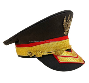 Casquettes uniformes personnalisées Hatgerman Casquette uniforme Couvre-chef argent brodé à la main Pakistan Casquettes personnalisées - Product Image 3