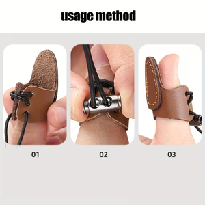 Protector de Pulgar Ajustable de Cuero para Tiro con Arco, para Arco Recurvo, Arco Largo y Arco Tradicional, para Jugadores de Arquería al Aire Libre - Product Image 5