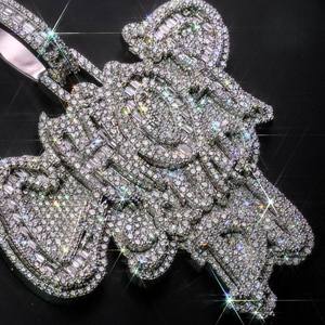 Pendentif Rapper Personnalisé en Argent 925 de Haute Qualité avec Moissanite, Collier Hip Hop, Bijou Plaqué Or, Style Iced Out, Certifié GRA - Product Image 5