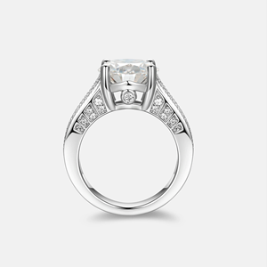 Bague de fiançailles de luxe tendance en moissanite pour femme, en argent 925, coupe brillant ronde, sertie de griffes, style hip-hop - Product Image 2