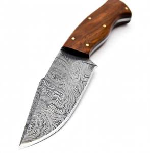 Outil utilitaire en acier damas à motif torsadé personnalisé avec manche en bois dur naturel - Product Image 3