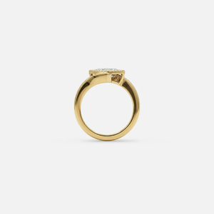 Tilt Baguette Diamond Ring, 1.3 CT Lab Grown Diamond Ring, 14K White Gold Modern Ring, Minimalist <b>Stacking</b> Ring, Unique Ring - Product Image 5