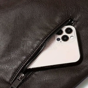 Veste en cuir pour homme de qualité supérieure, fermeture éclair, design élégant et durable, séchage rapide, légère, coupe confortable, idéale pour les tenues décontractées d'hiver - Product Image 6