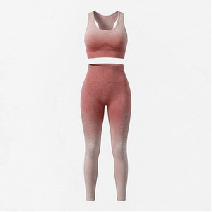Ensemble de yoga pour femmes avec logo personnalisé, dentelle perforée respirante, 2 pièces, couleur unie de haute qualité, service OEM - Product Image 6