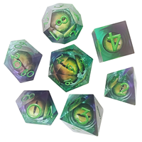 Dés en résine à noyau liquide, deux couleurs, yeux mobiles, bords tranchants, ensemble de dés D&D personnalisable pour jeux de rôle de table, jeu Cthulhu, logo personnalisé