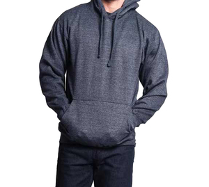 Sweat-shirt à capuche pour homme, couleur unie, en molleton français, tricoté, décontracté, pour l'automne, gris foncé, respirant, broderie personnalisée. - Product Image 5