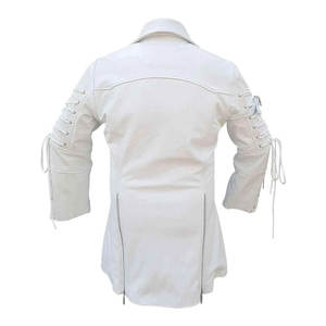 Men Steampunk Faux PU Synthetic Leather Coat <b>Gothic</b> Punk Trench Tops Style - Product Image 3