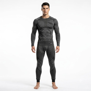 Ensemble de compression pour hommes, tenue de sport légère, matière extensible, respirante, séchage rapide, design athlétique confortable, idéal pour la salle de sport - Product Image 6