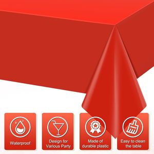 3 Pezzi di Tovaglie Rettangolari Rosse in Plastica Monouso Impermeabili per Lauree, Compleanni, Matrimoni e Anniversari - Product Image 1