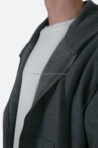 Custom Logo Desgin Men's Zip Up Hoodie 100% Cotton High Quality French Terry Blank <b>Zipper</b> Hoodie for Men - Product Image 3