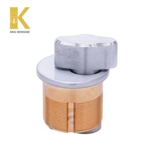 Cylindre mécanique à bouton tournant pour porte, sécurité, laiton chromé satiné 32 mm, pour porte d'entrée sécurisée - Product Image 3