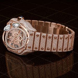 Reloj de Lujo para Hombre con Incrustaciones de Moissanita, Brazalete Completo con Diamantes - Product Image 3