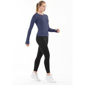 Mesh Long Sleeve Gym Running <b>Top</b> Breathable <b>Compression</b> T Shirt for <b>Women</b> - Product Image 3