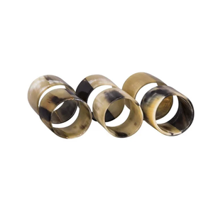 Servilletero de Cuerno de Vaca Hecho a Mano, Ecológico, Accesorio de Comedor Rústico Único, 6 Piezas con Forma de Anillo Personalizada - Product Image 1