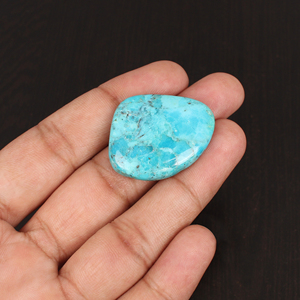 Pierre précieuse naturelle turquoise d'Arizona américaine, cabochon, 42,0 carats, 33x26 mm, pour la fabrication de bijoux - Product Image 2