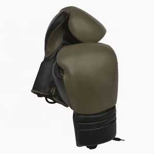 Five B Leather Boxing Gloves Lace Up Shock Absorber Multilayer Foam Adjustable <b>Wrist</b> <b>Strap</b> For Adult Boxing Training Competition - Product Image 5